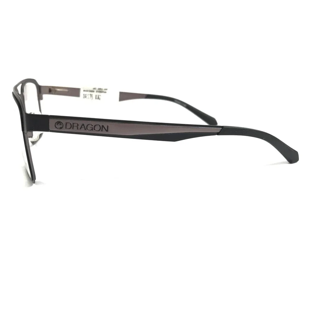 Dragon Eyeglasses Frames KAZ DR175 002 Satin Black Gunmetal Full Rim 52-20-140
